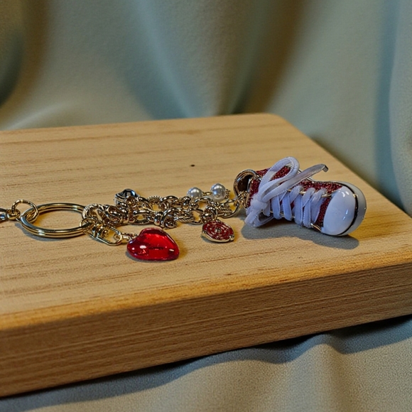 New Price--Red Rhinestone Sneaker Handbag Charms/Keychain - Picture 2 of 10